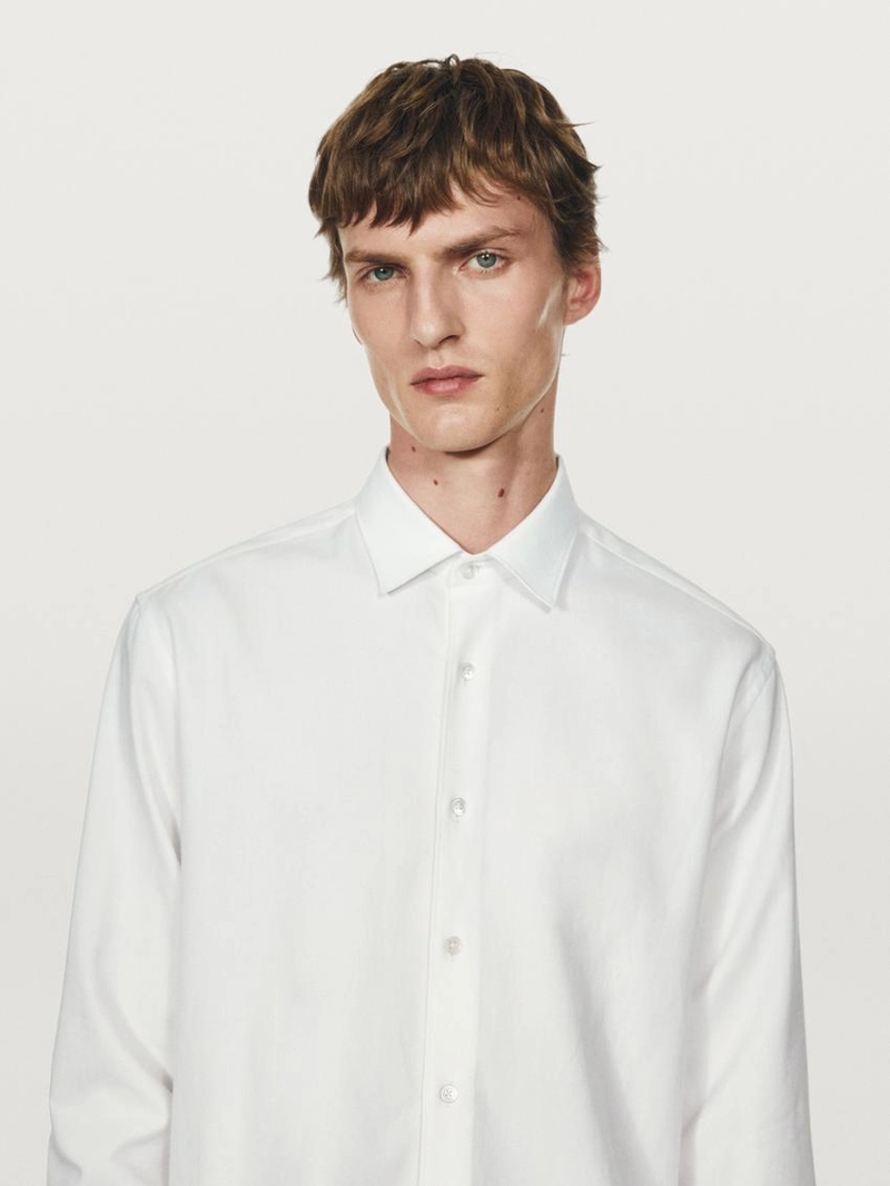 Рубашка из хлопкового смесового материала regular fit - limited