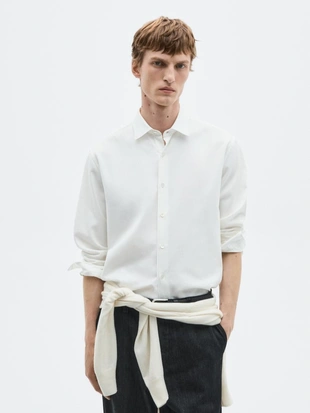 Рубашка из хлопкового смесового материала REGULAR FIT - LIMITED- Заказать в России