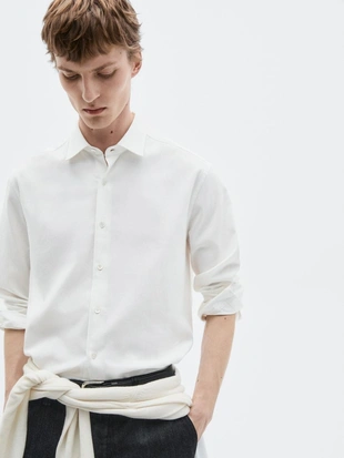 Рубашка из хлопкового смесового материала REGULAR FIT - LIMITED- Заказать в России