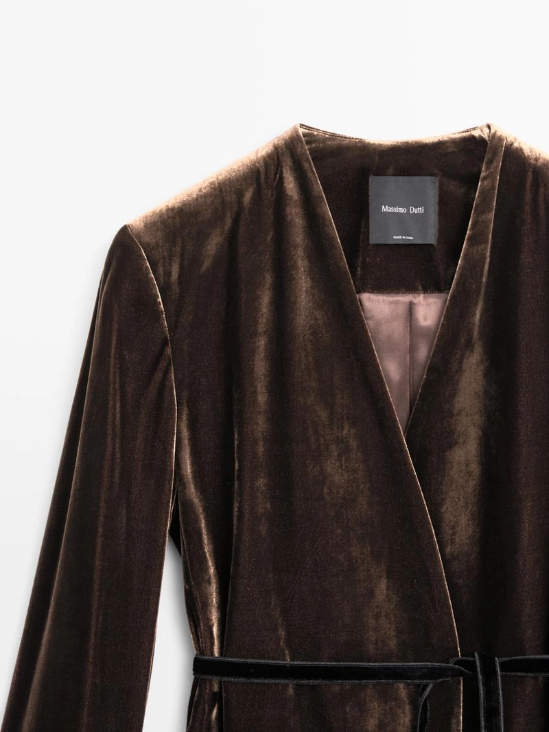 Куртка из вельвета с завязкой на бант