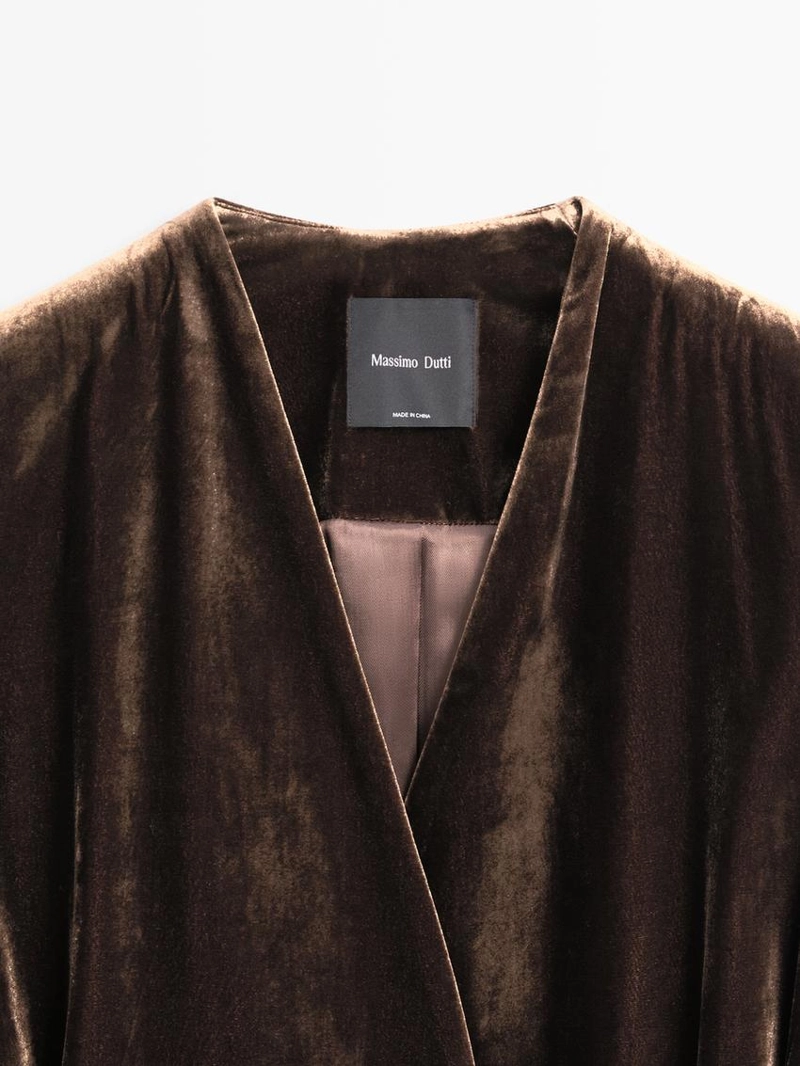 Куртка из вельвета с завязкой на бант