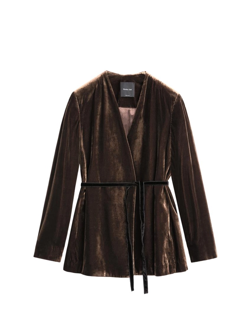Куртка из вельвета с завязкой на бант