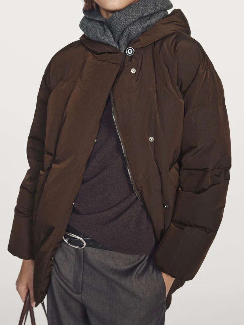 Стеганая куртка с капюшоном