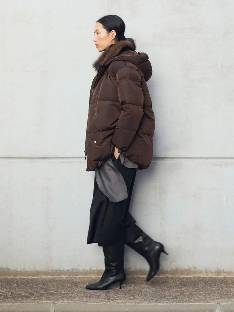 Стеганая куртка с капюшоном