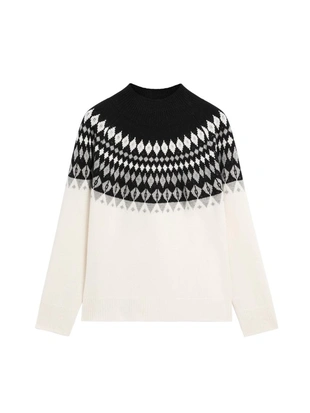 Свитер с жаккардовым узором из шерстяно-акриловой смеси- Заказать в России