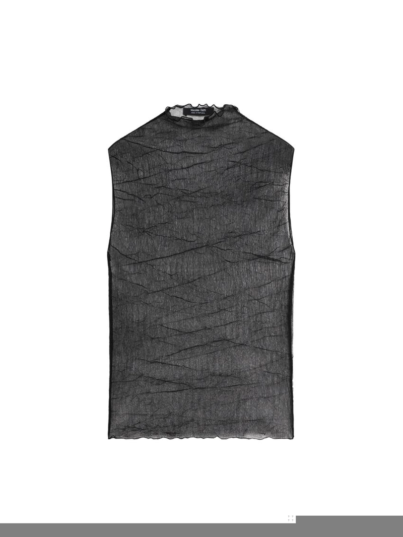 Топ с высоким воротником из тонкого материала