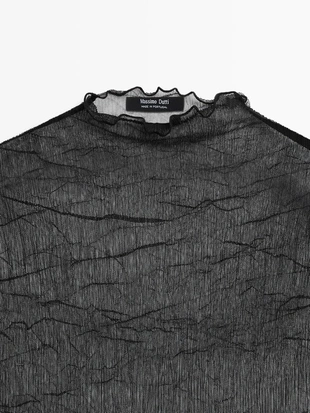 Топ с высоким воротником из тонкого материала- Заказать в России