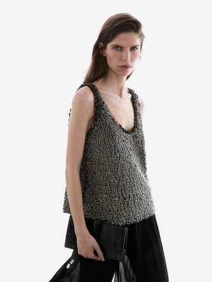 Топ с бретелями и бисером- Заказать в России