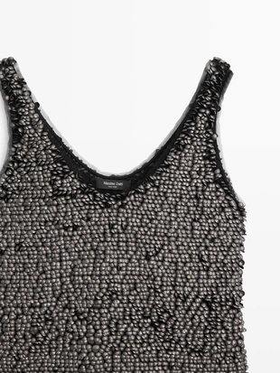 Топ с бретелями и бисером- Заказать в России