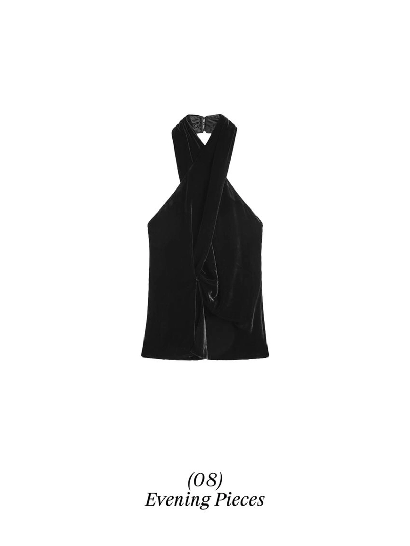 Топ с открытыми плечами из вельвета