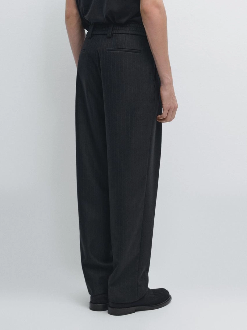 Брюки из фланели с двойной полосой