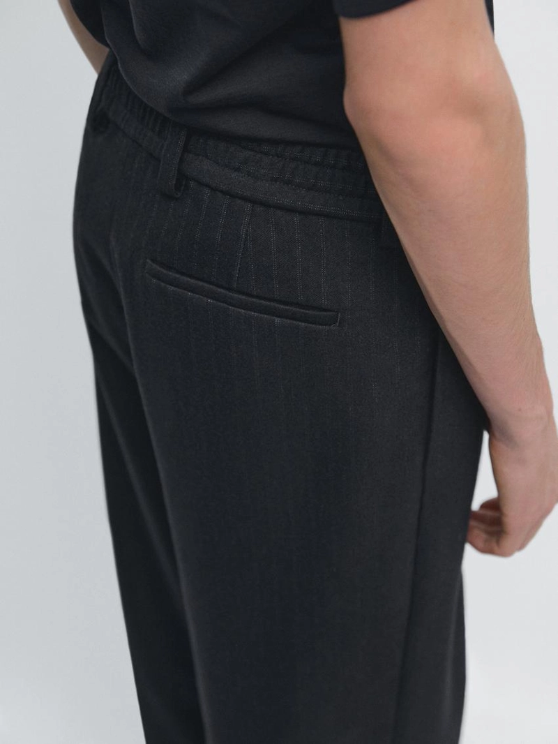 Брюки из фланели с двойной полосой