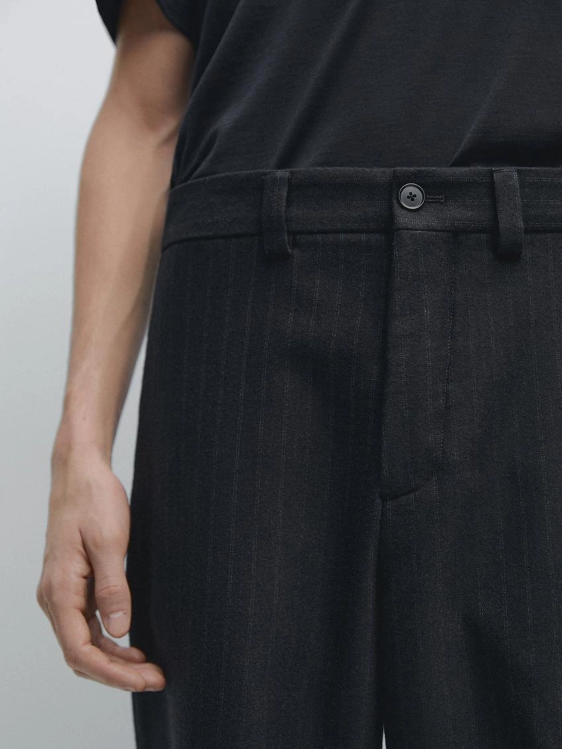 Брюки из фланели с двойной полосой