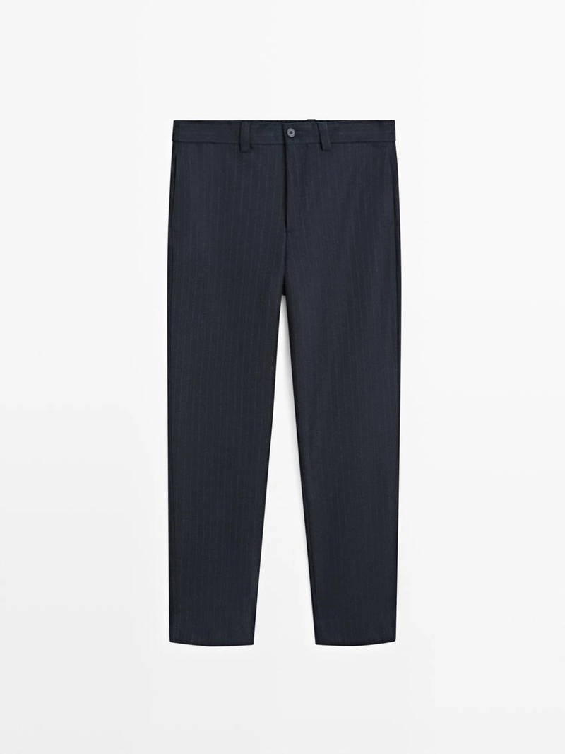 Брюки из фланели с двойной полосой