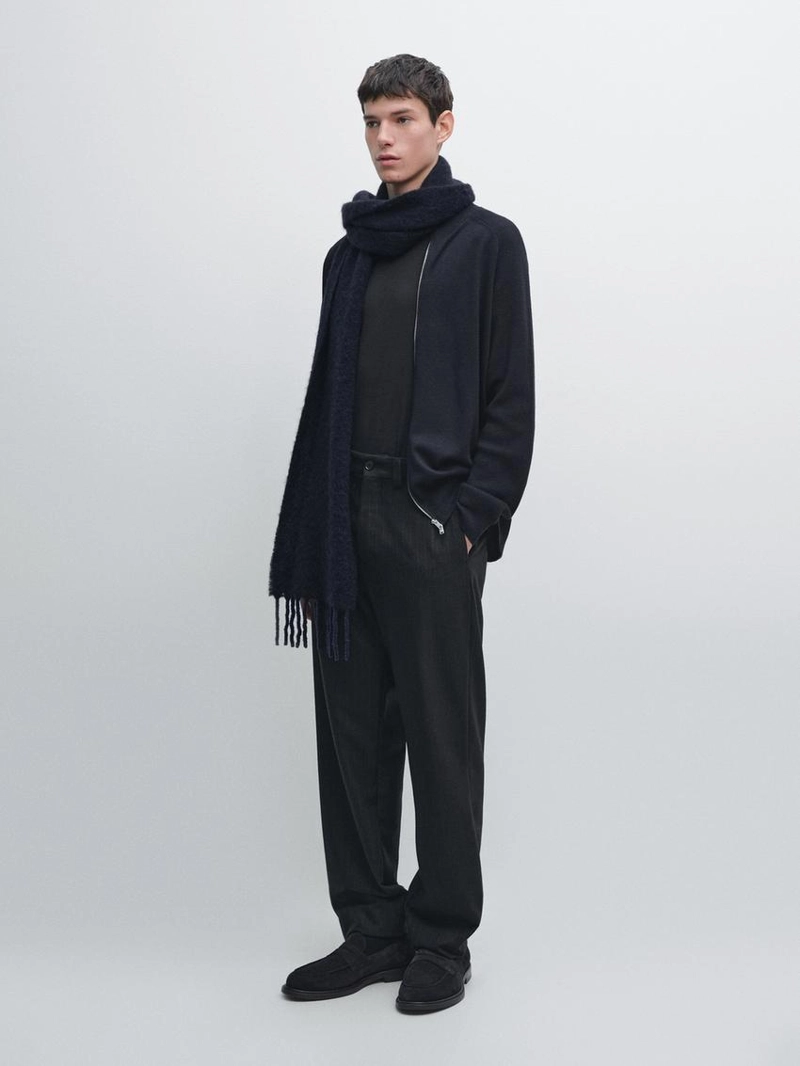 Брюки из фланели с двойной полосой