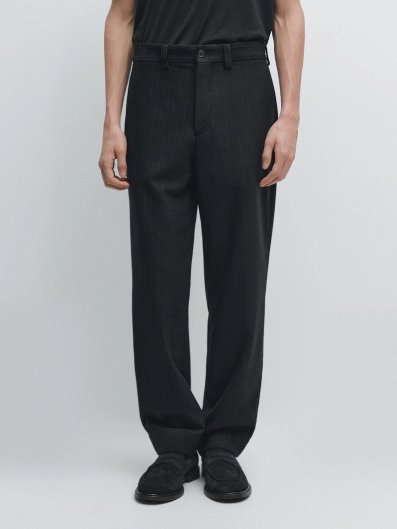 Брюки из фланели с двойной полосой