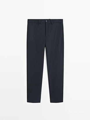 Брюки из фланели с двойной полосой- Заказать в России