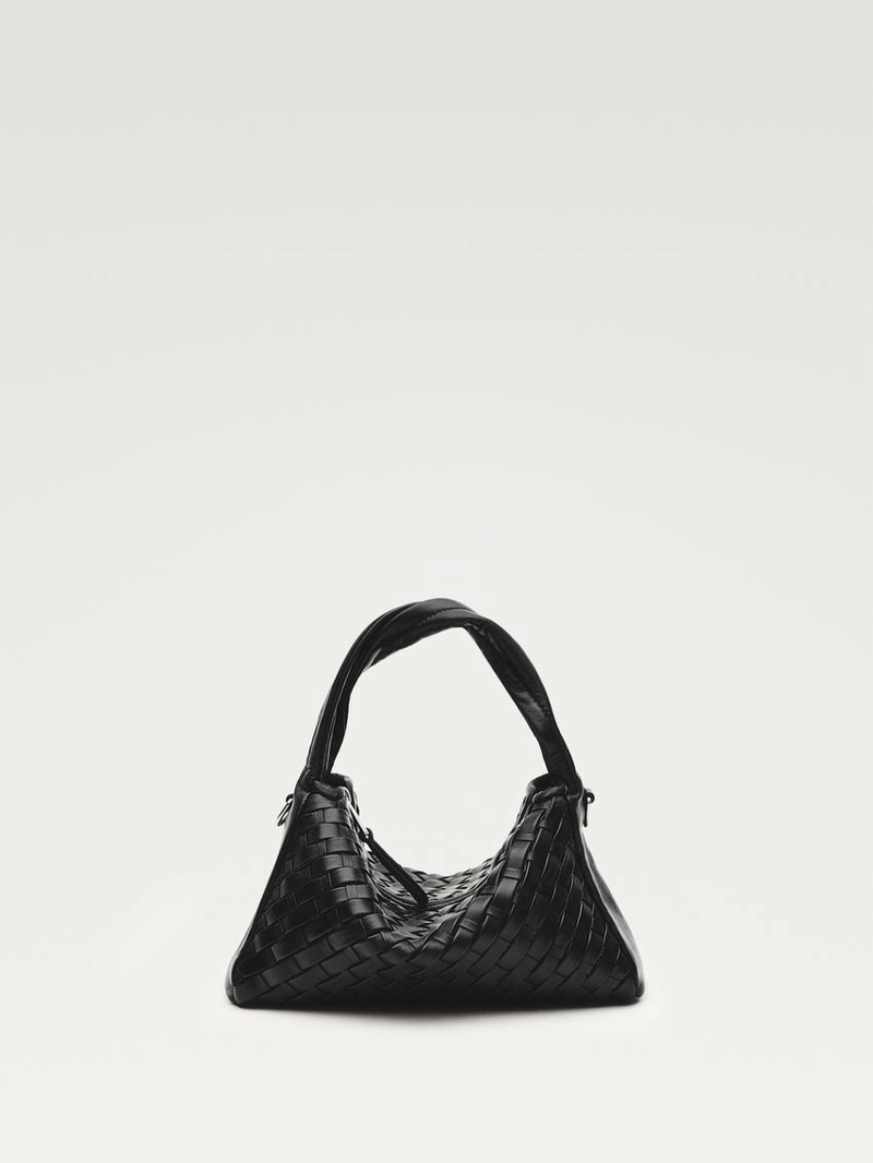 Кожаная плетеная мини-сумка nappa