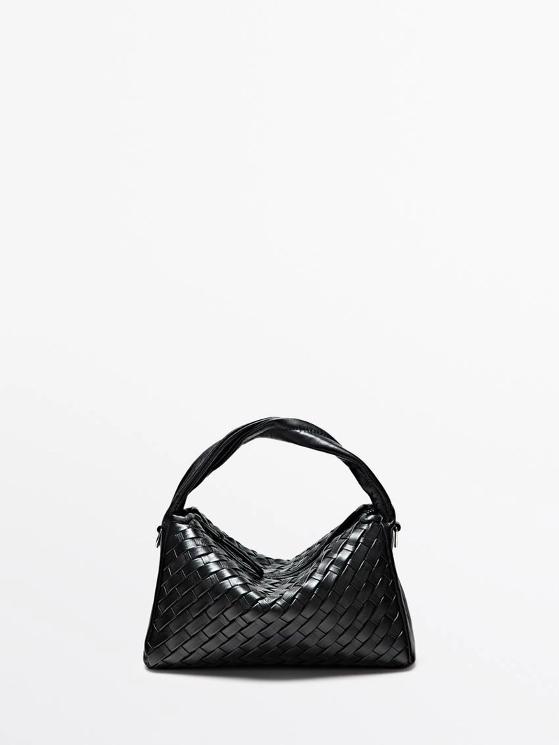 Кожаная плетеная мини-сумка nappa