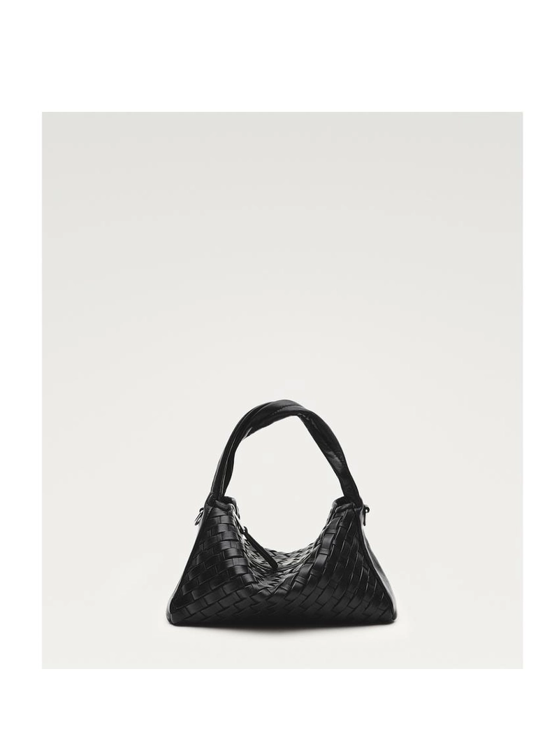 Кожаная плетеная мини-сумка nappa