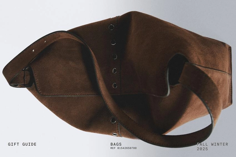 Сумка-ведро из замши деления кожи