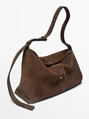 Сумка-ведро из замши деления кожи- Заказать в России