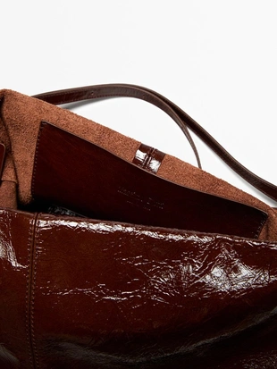 Сумка с клапаном из потертой натуральной кожи- Заказать в России