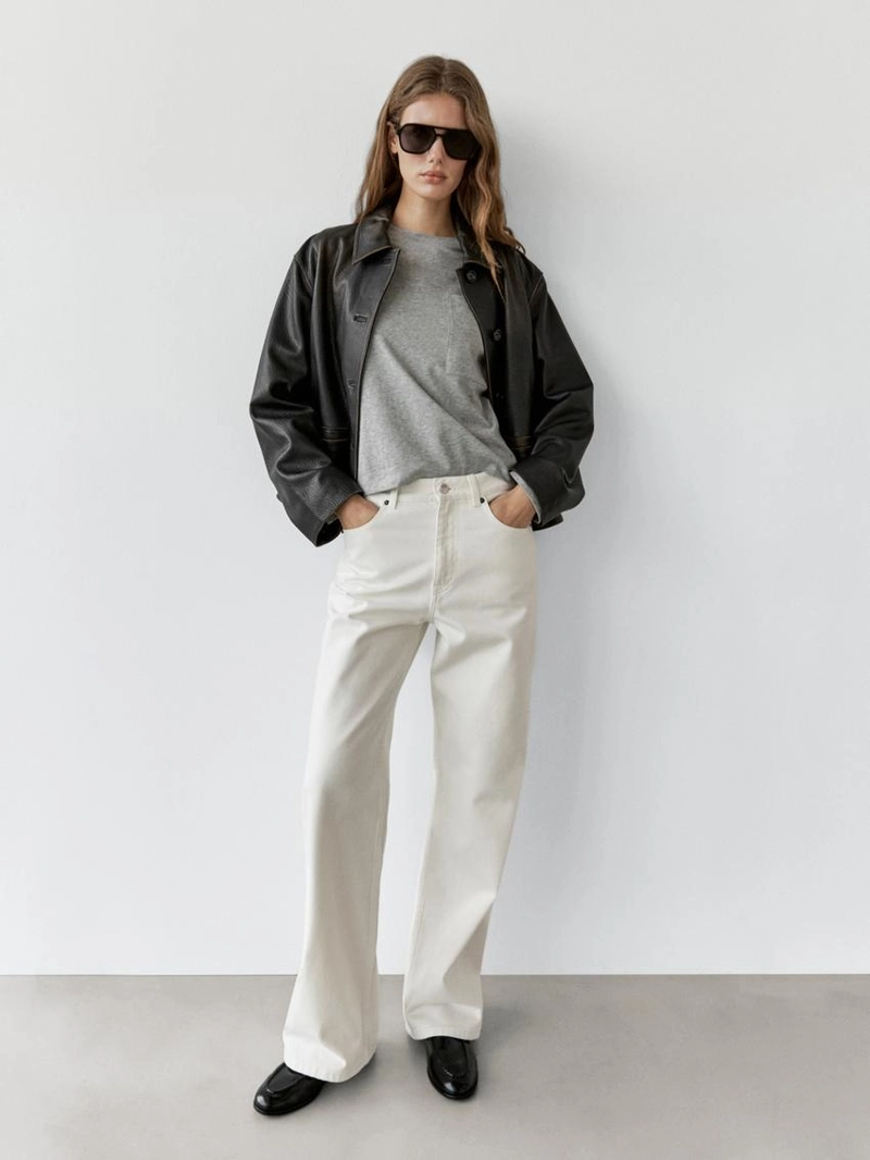 Джинсы свободного кроя средней посадки