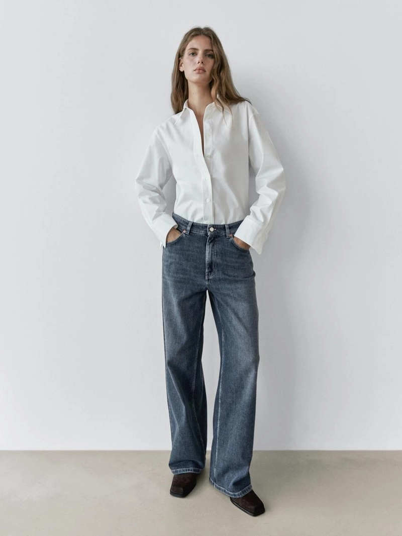 Джинсы свободного кроя средней посадки