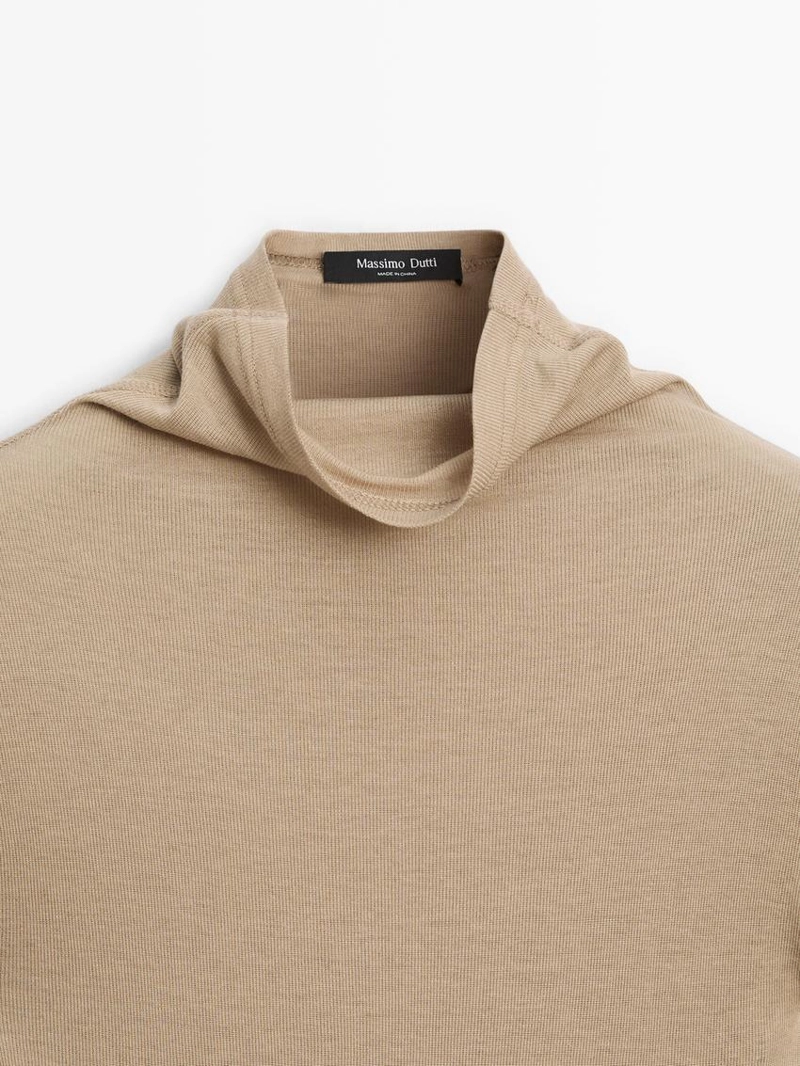 Футболка с длинным рукавом из ленцелла и шерстяной смеси