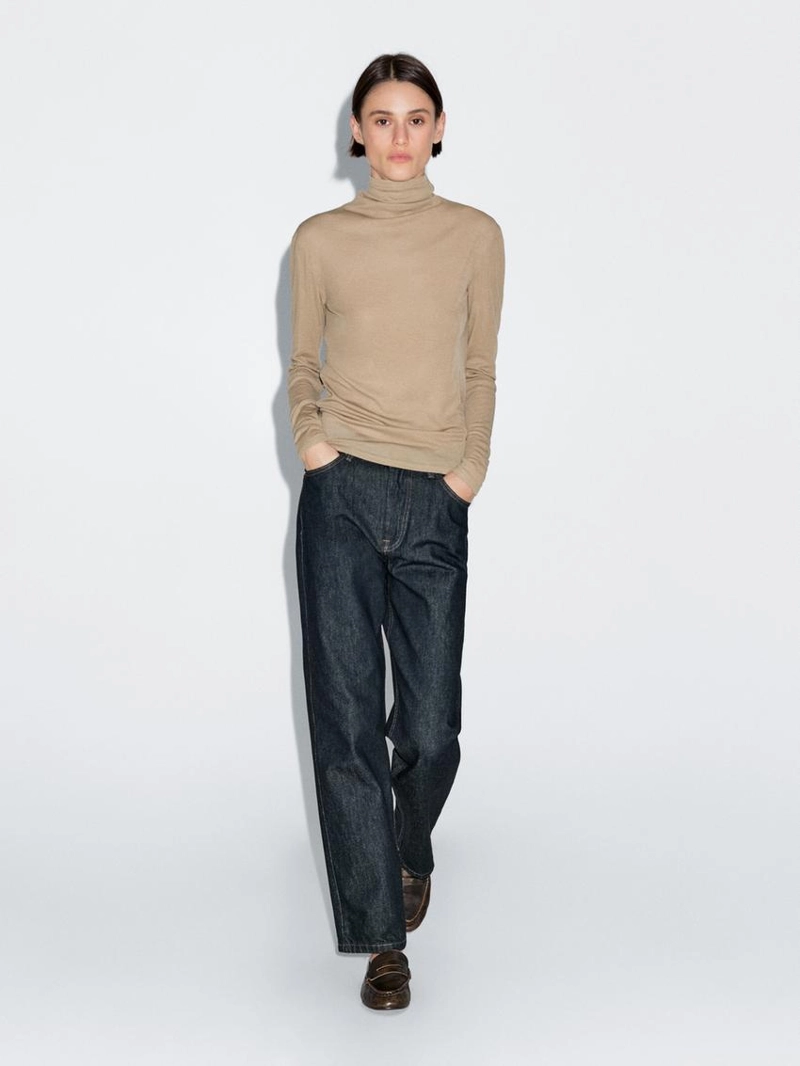 Футболка с длинным рукавом из ленцелла и шерстяной смеси