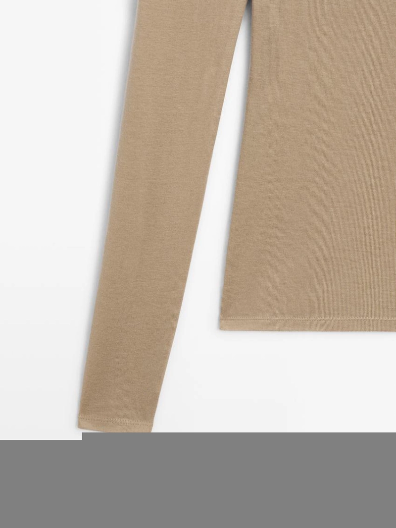 Футболка с длинным рукавом из ленцелла и шерстяной смеси