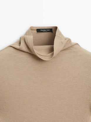 Футболка с длинным рукавом из ленцелла и шерстяной смеси- Заказать в России