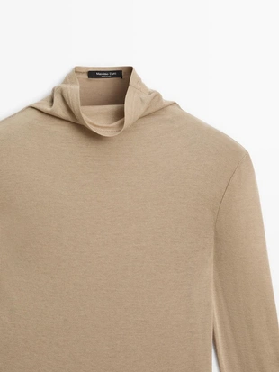 Футболка с длинным рукавом из ленцелла и шерстяной смеси- Заказать в России