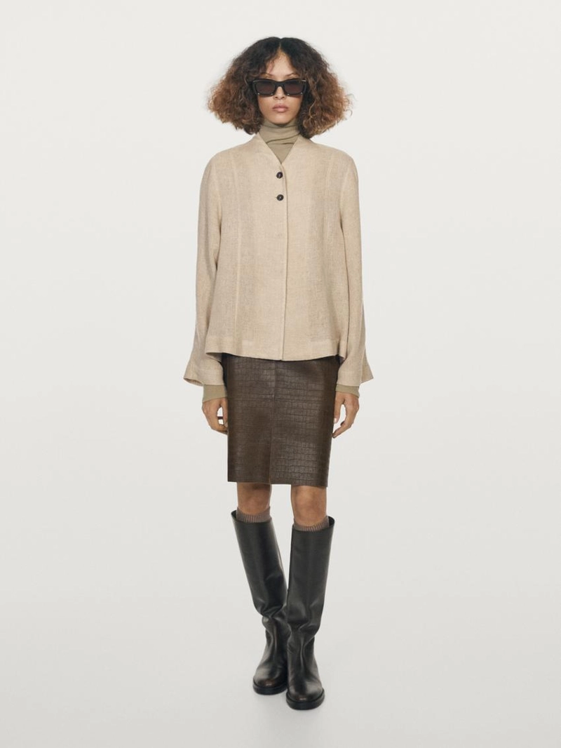 Рубашка из шерстяной смеси с видимыми пуговицами