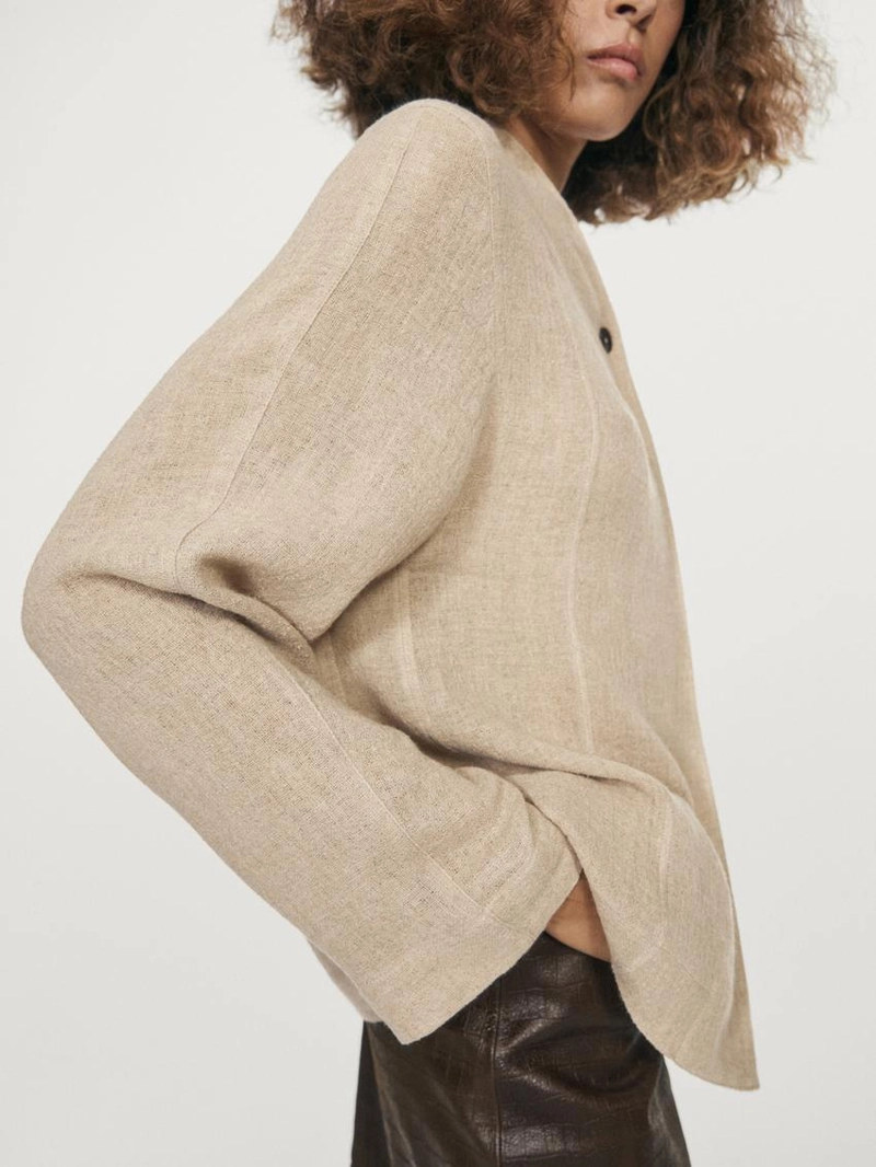 Рубашка из шерстяной смеси с видимыми пуговицами