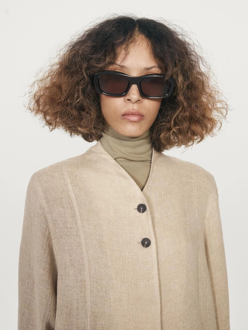 Рубашка из шерстяной смеси с видимыми пуговицами