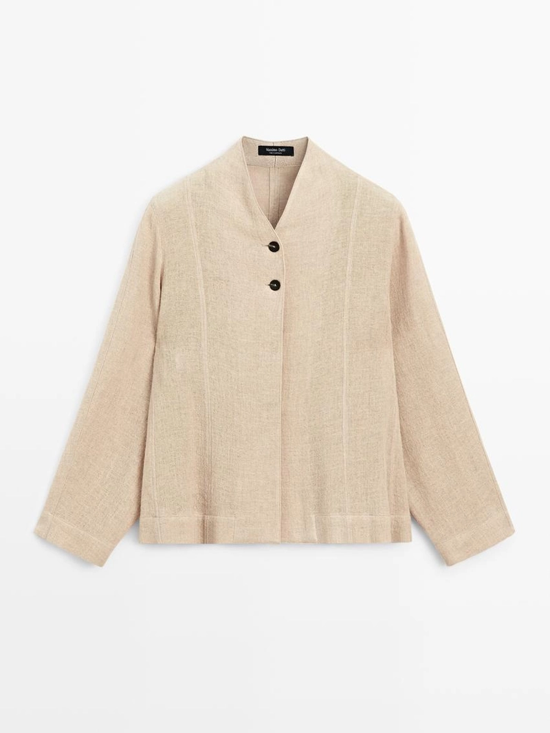 Рубашка из шерстяной смеси с видимыми пуговицами