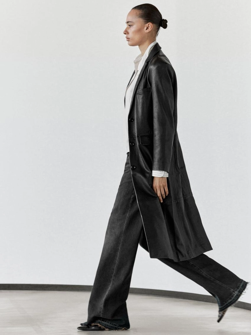 Пальто из овечьей кожи с нубуковым покрытием