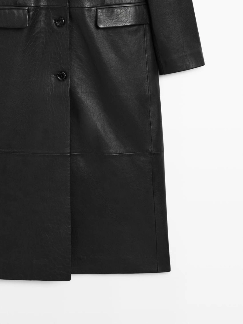 Пальто из овечьей кожи с нубуковым покрытием