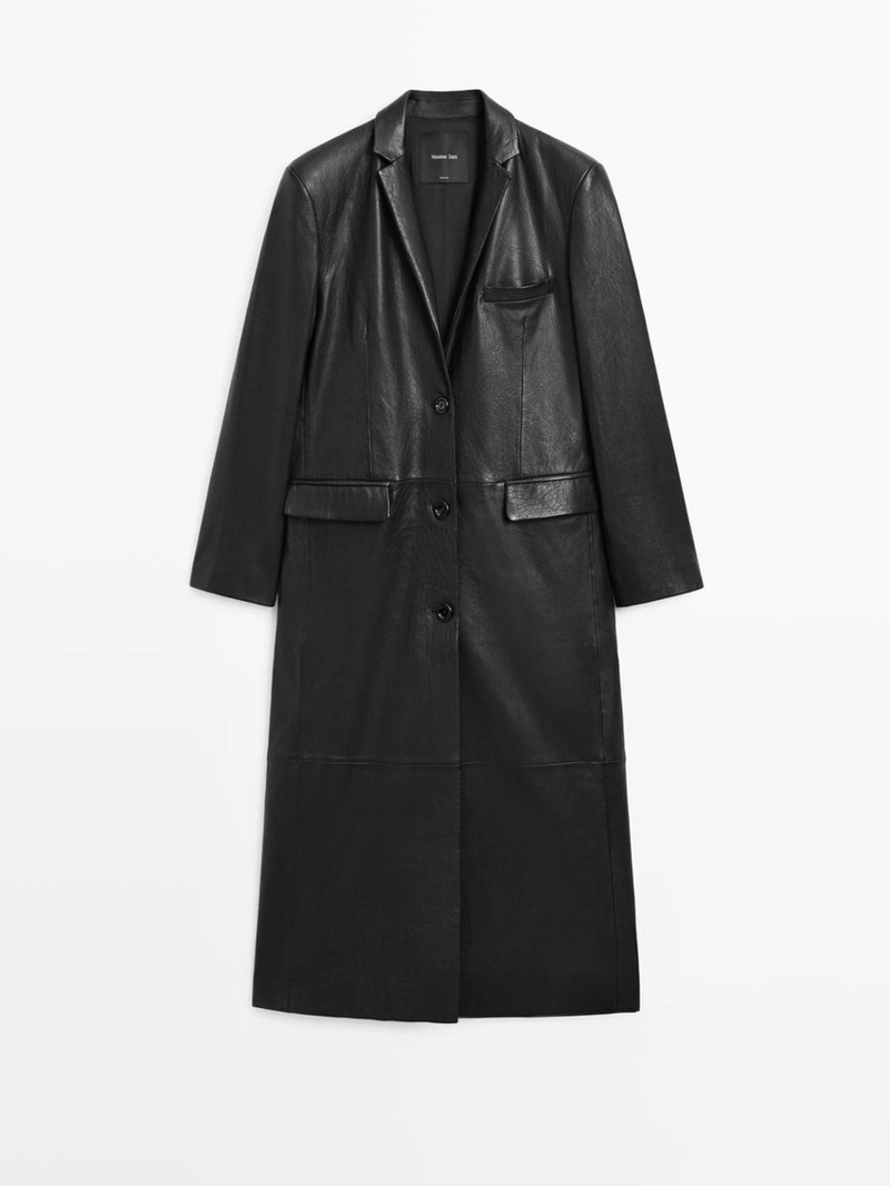 Пальто из овечьей кожи с нубуковым покрытием