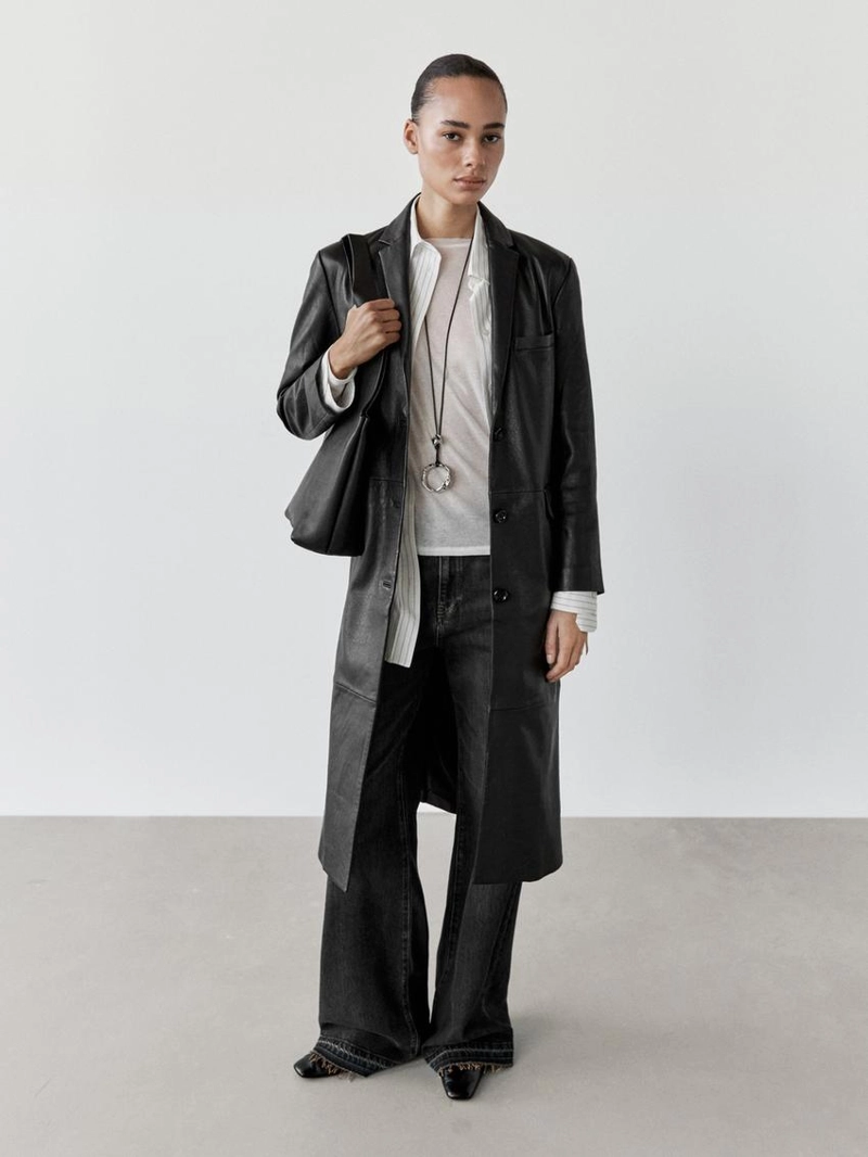 Пальто из овечьей кожи с нубуковым покрытием