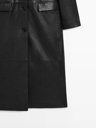 Пальто из овечьей кожи с нубуковым покрытием- Заказать в России