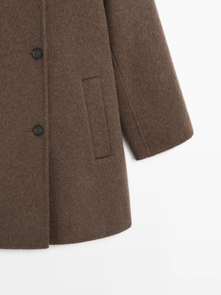 Пальто из шерстяной смеси на две пуговицы- Заказать в России