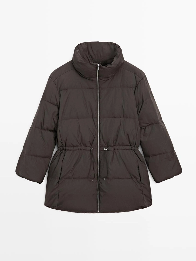 Пуховик с водоотталкивающей отделкой и эластичной талией
