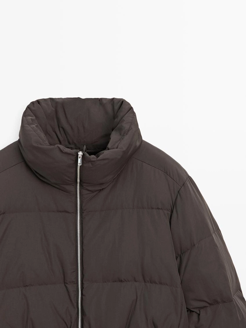 Пуховик с водоотталкивающей отделкой и эластичной талией