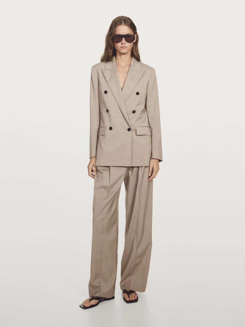 Пиджак из 100% шерсти с двубортной застежкой