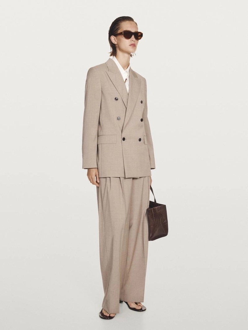 Пиджак из 100% шерсти с двубортной застежкой