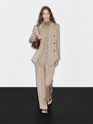 Пиджак из 100% шерсти с двубортной застежкой- Заказать в России