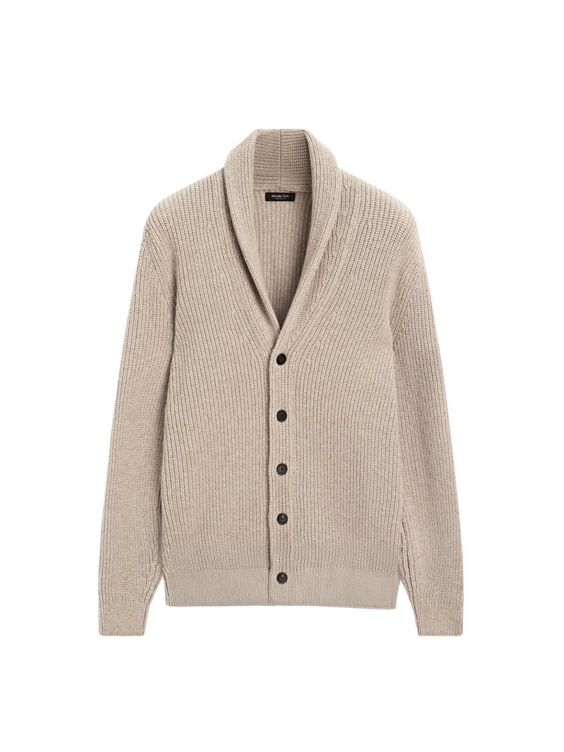 Кардиган с воротником из трикотажа